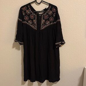 Miami Black and Pink Flutter Sleeve Mini Dress